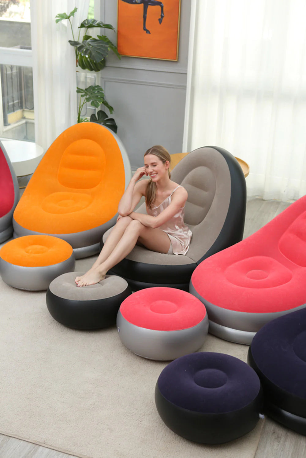 Air Relax Lazy Sofa with Footstool